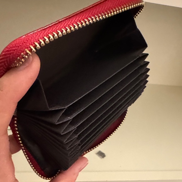 Red Embossed Zipper Wallet - Picture 7 of 8